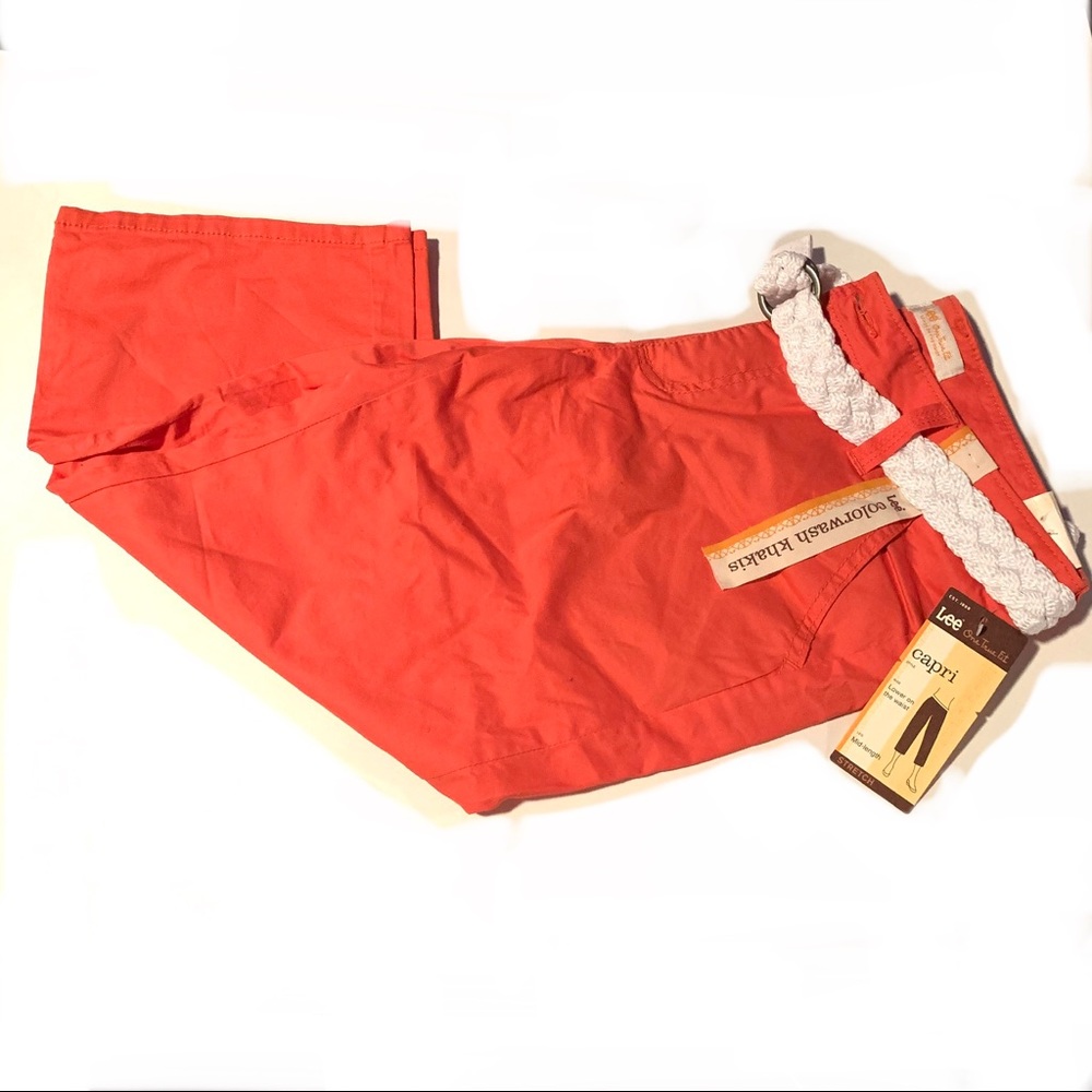 Lee Jeans Capri Orange Khakis Sz 8